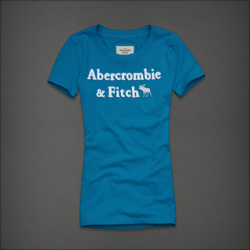 Abercrombie Fitch Mujeres De Cuello Redondo Corto Remera AF8180